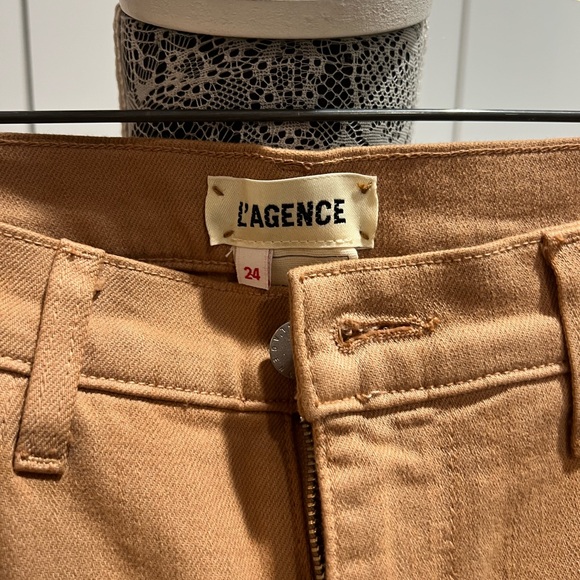L’AGENCE Women’s Cropped Straight Leg Jeans Tan Size 24 - Picture 3 of 3